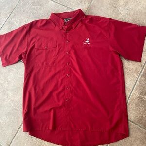 Drake University of Alabama Red Casual Button-Down Shirt